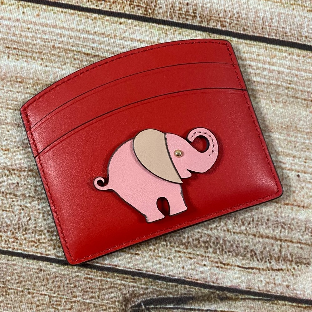 Kate Spade NWT “Tiny Elephant” Red Card Holder - Picture 2 of 11